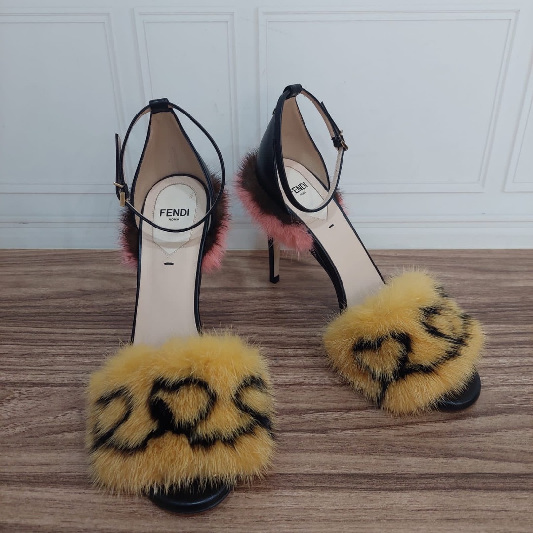 yellow fur heels
