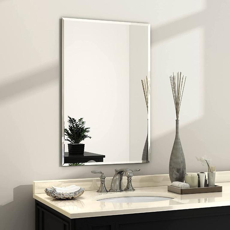 GLOREX)(2pcs) High Quality Aluminium Bathroom Cheap Mirror Safety Film  Mirror Toilet Mirror Vanity Bilik Mandi Cermin