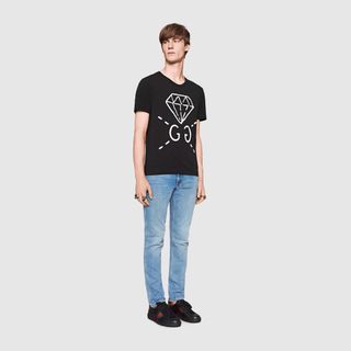 Gucci GG Ghost 黑色短T S號