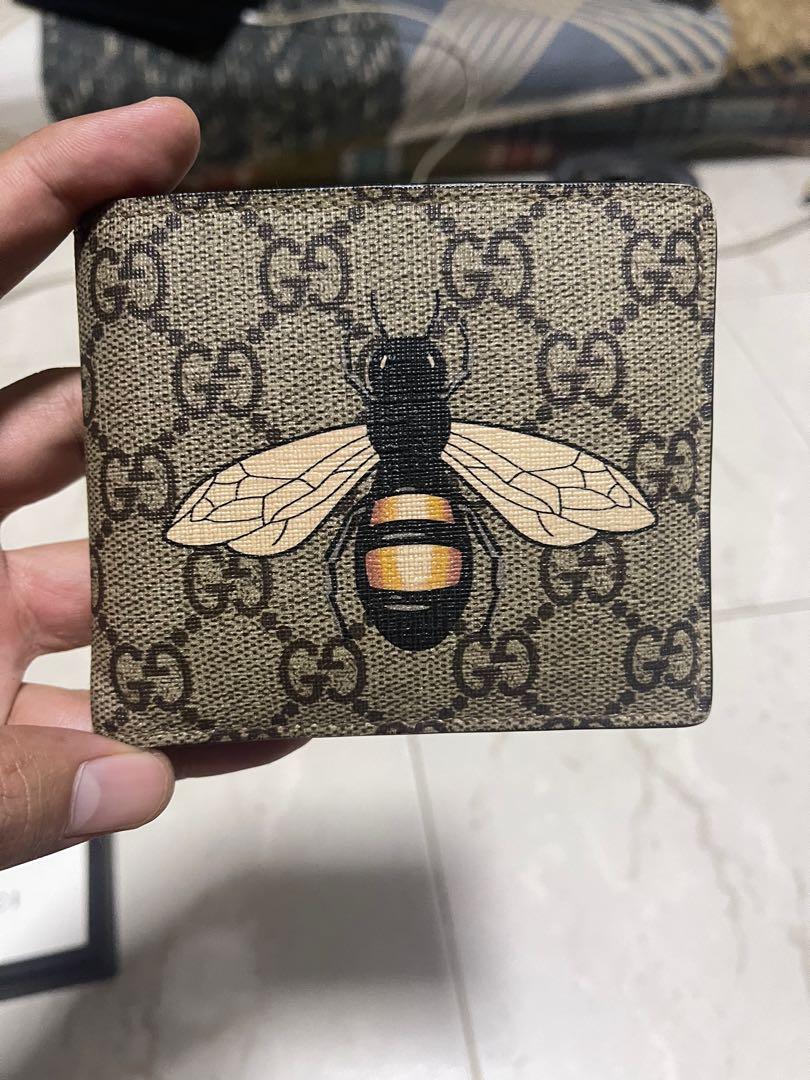 Gucci Bee Embroidery Bi-Fold Leather Wallet
