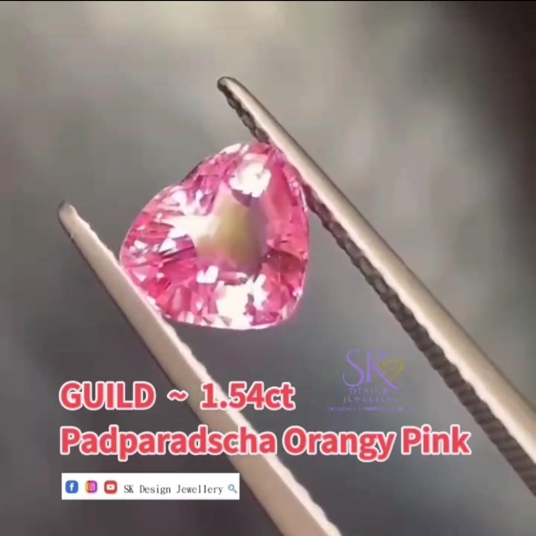 查價Guild證書心形1卡54 有片無烧帕帕拉恰藍寶石裸石, 男裝, 手錶及配件, 珠寶- Carousell