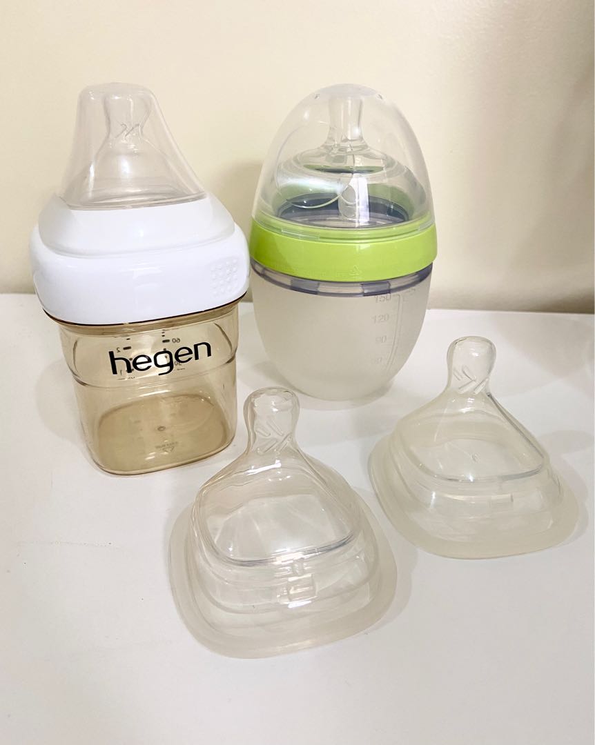 Hegen and Comotomo baby bottle with additional Hegen Nipples, Babies