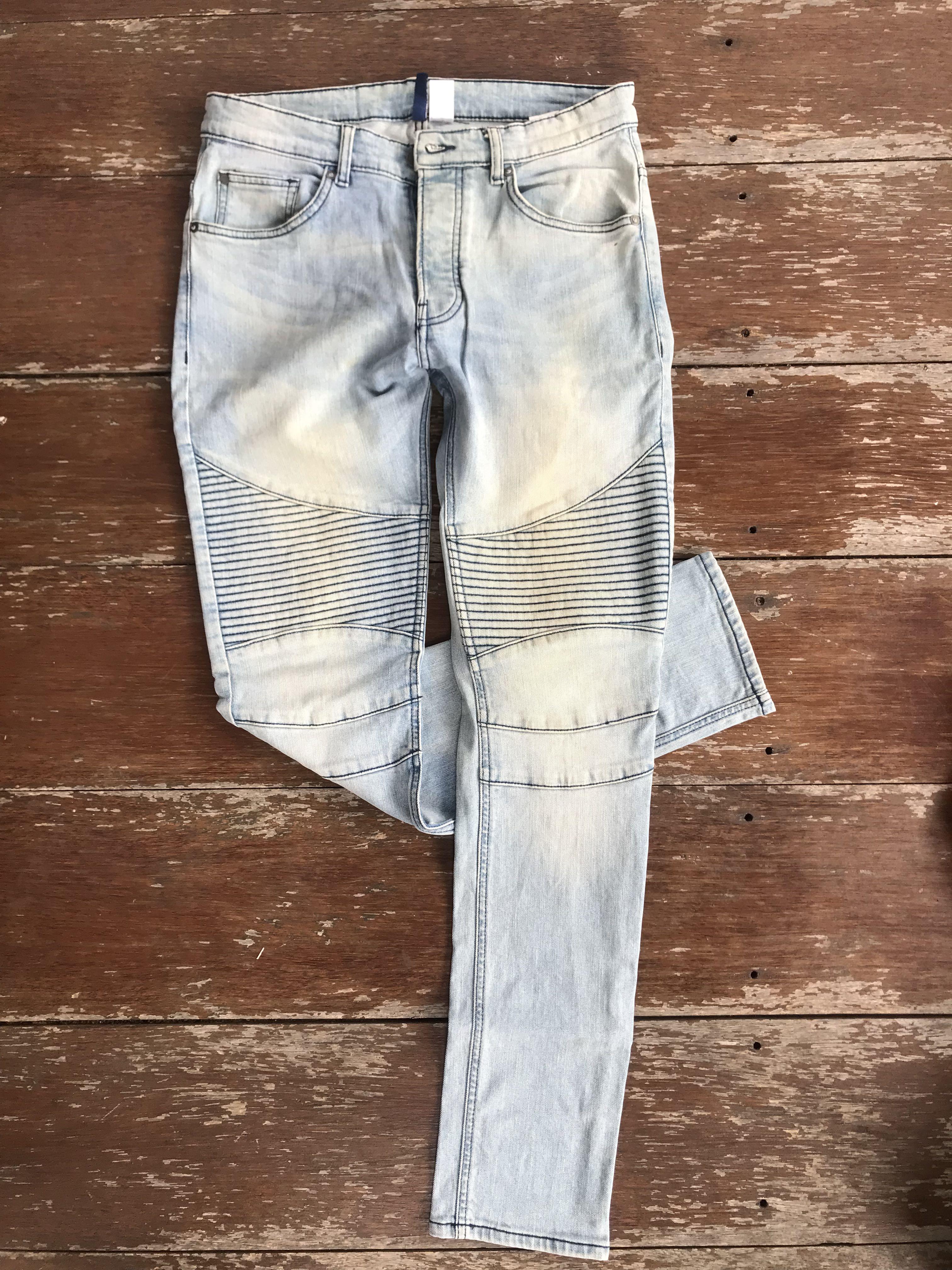 H M Biker Pants Men s Fashion Bottoms Jeans on Carousell