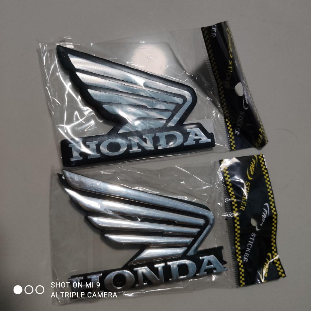 Misura Grande 90x70mm 3D Honda Parafanghi Stemma Cromo Moto Adesivi 