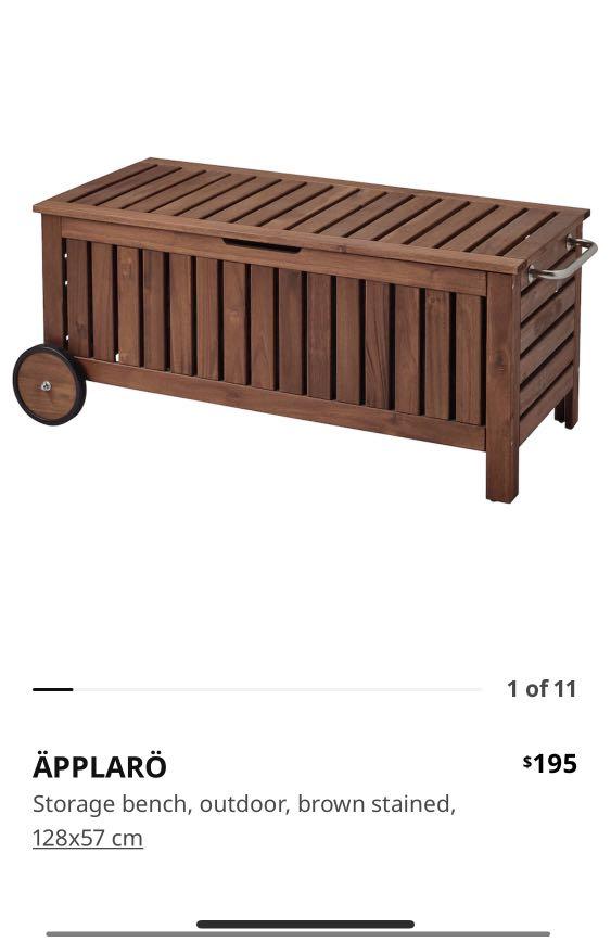 Ikea APPLARO storage bench on wheels, Furniture & Home Living, Outdoor