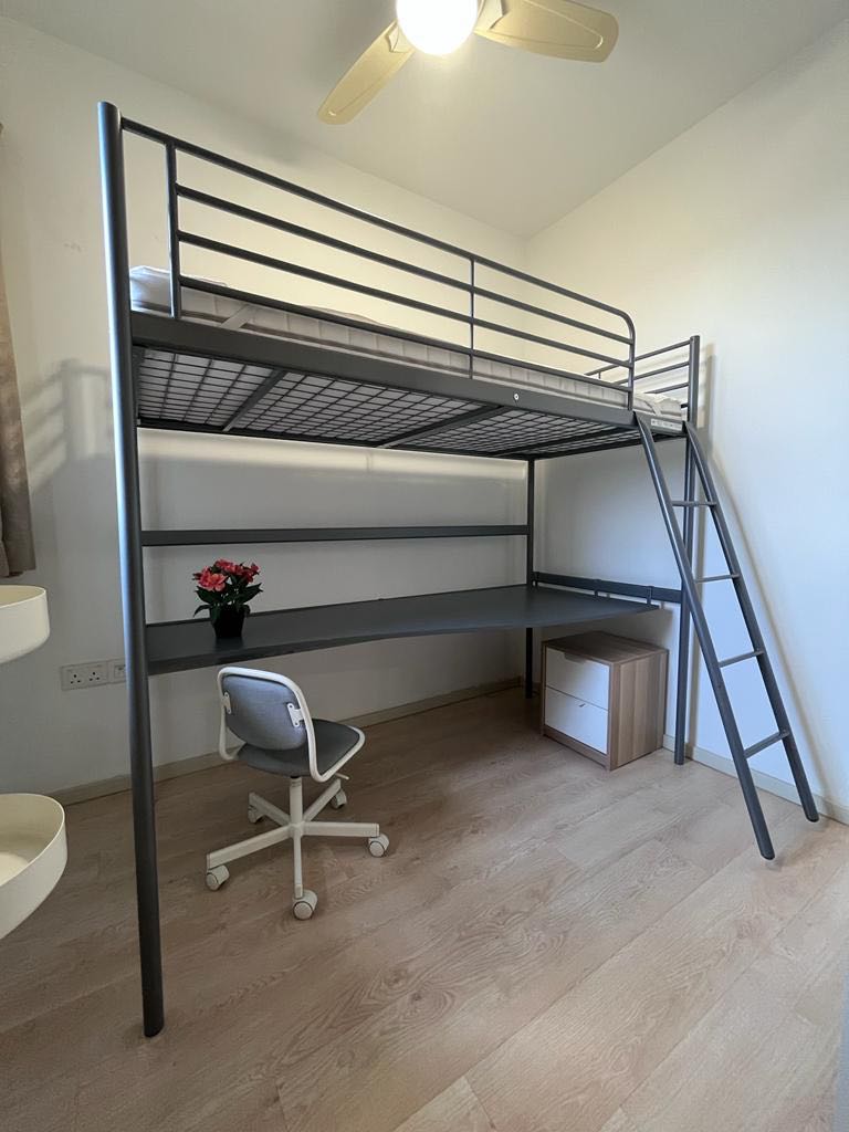 IKEA bunk bed with study table, Furniture & Home Living, Furniture, Bed Frames & Mattresses on