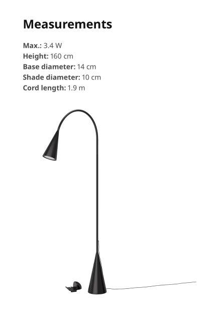 Delaktig Led Black Floor Lamp Furniture Home Living Lighting Fans On Carou Delaktig Led Black Floor Lamp, Delaktig Led Floor Lamp Black