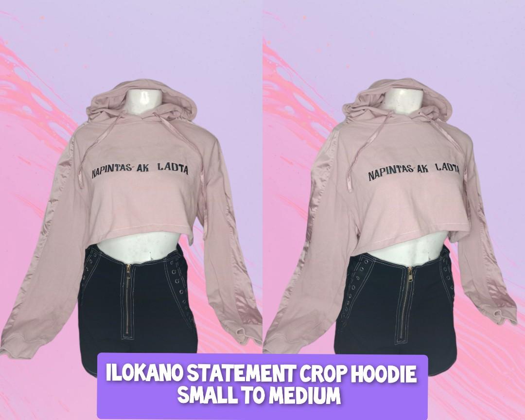 Ilokano statement semi crop hoodie (Category: Activewear) located in Baguio. Submitted by chloevalor (Listing ID 1153397488, Image 1). Description: small to medium.