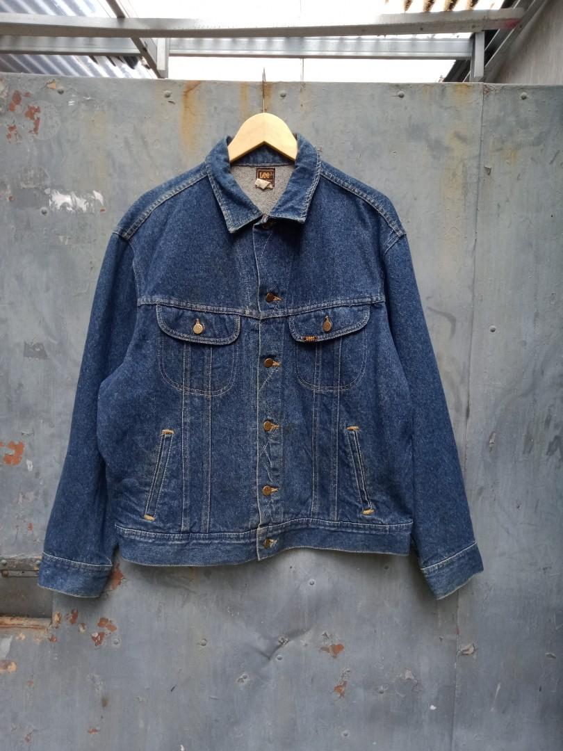 Jacket jeans Lee, Fesyen Pria, Pakaian 