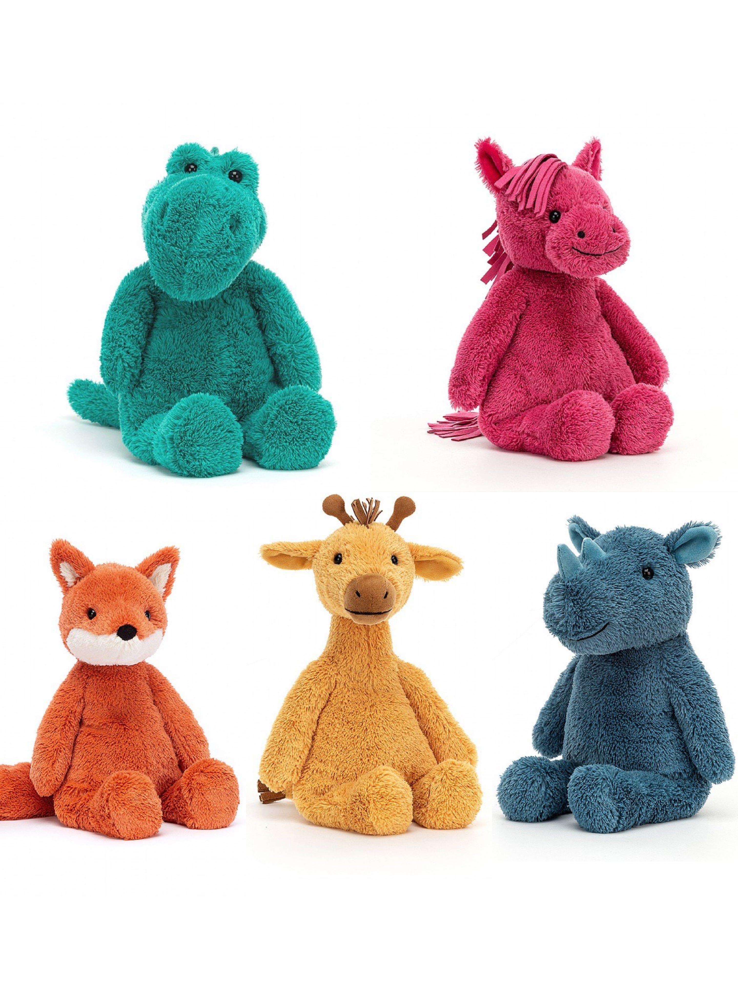 Jellycat Cushy Rhino Giraffe T Rex Pony Fox BNWT Stuffed Plush Soft Toy Hobbies Toys Toys Games on Carousell