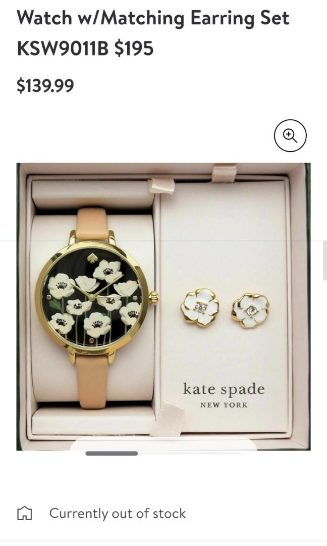 kate spade new york metro three-hand flower watch and earring set -  KSW9011B - Watch Station