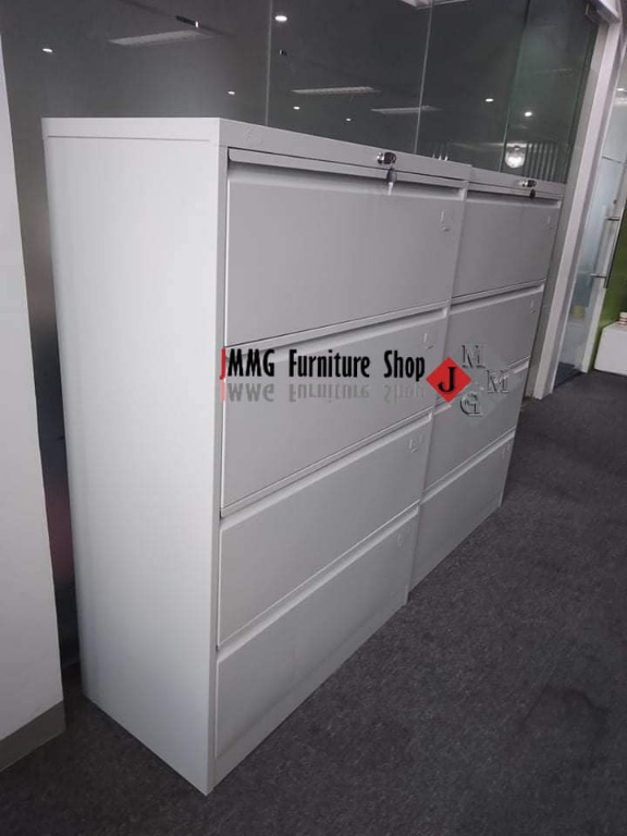 Lateral Filing Cabinet - 4 layer - recessed handle, Furniture & Home ...