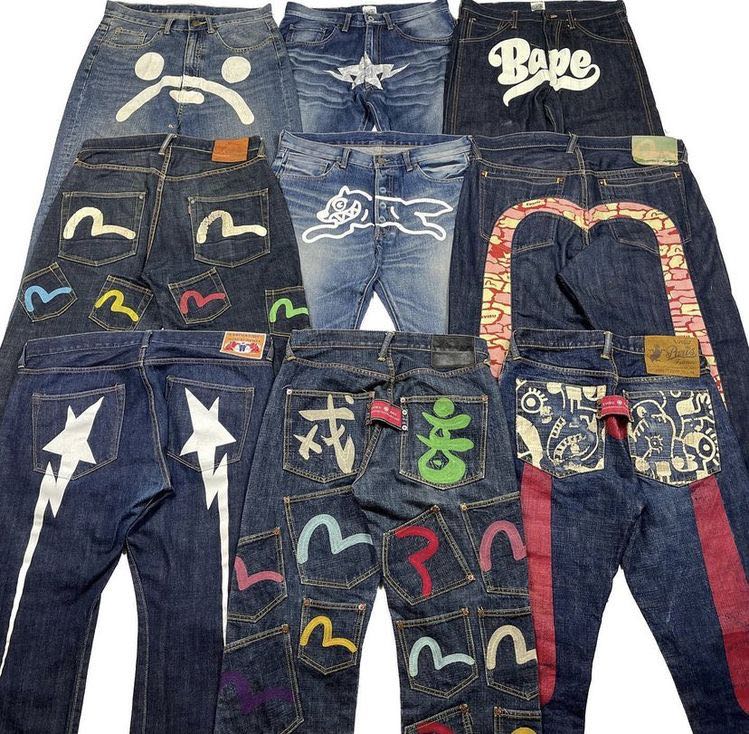 LF / ISO BAPE EVISU PANTS SIZES 28 or 32, Men's Fashion, Bottoms, Jeans ...
