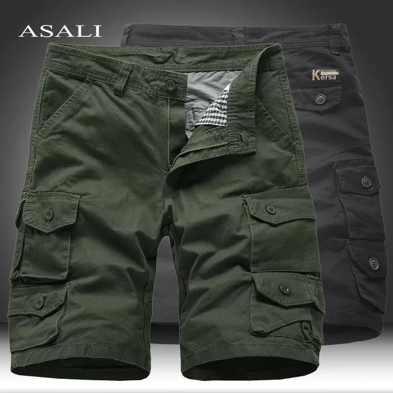 LIMITED 2022 Summer Men s Multi Pocket Cargo Shorts Male Green Mens Casual Tactical Shorts