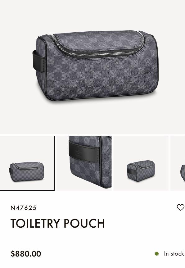 Damier Graphite Canvas Louis Vuitton Toiletry Pouch - N47625 - Authentic  Used