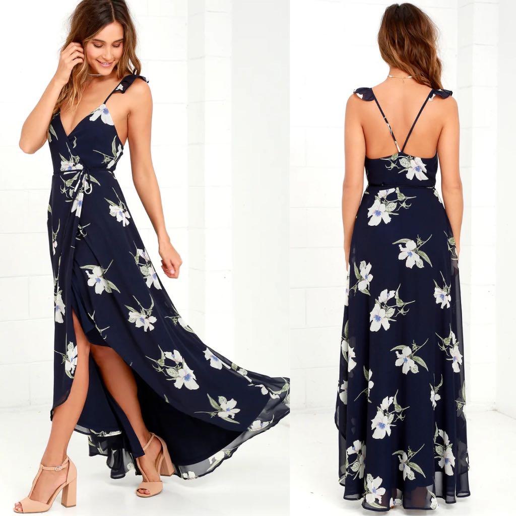 Lulus high low wrap dress top