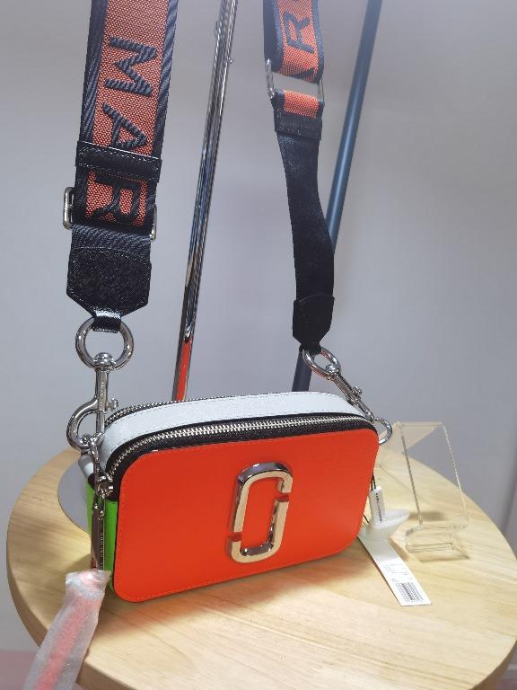 Snapshot leather crossbody bag Marc Jacobs Orange in Leather