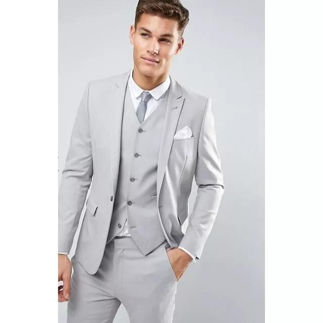 Men suit 2 3pc formal suit wedding suit light grey suit Men s