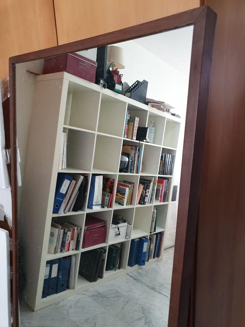 Ikea Mirror (wood brown), Furniture & Home Living, Furniture, Shelves, & Racks on Carousell