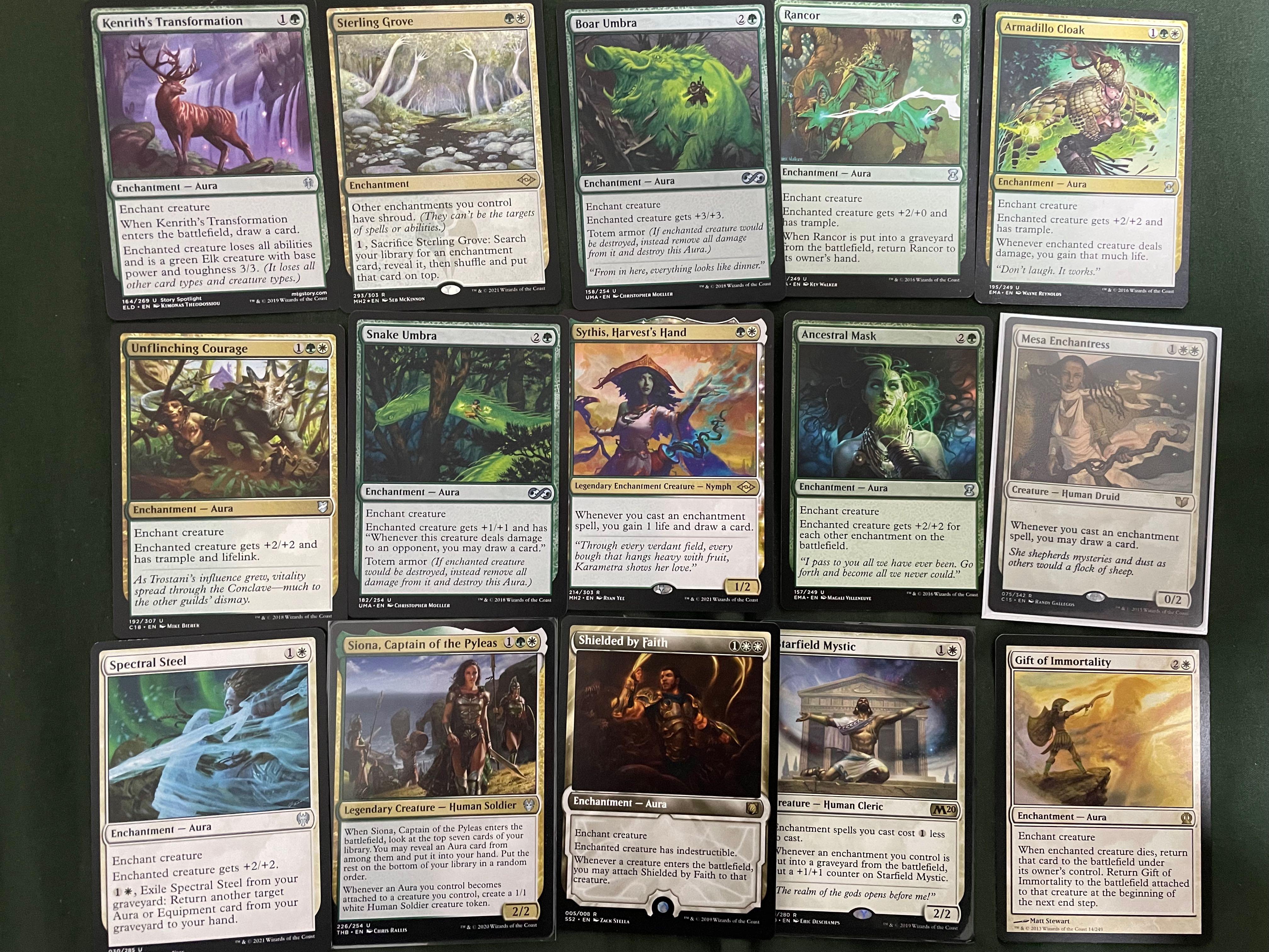 Mtg Aura/Enchantments Bundle, Hobbies & Toys, Toys & Games On Carousell