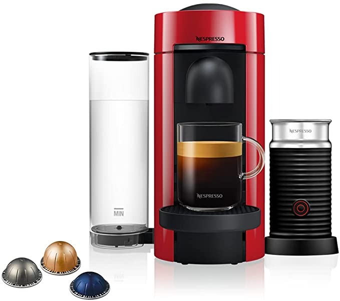 Nespresso Vertuo Plus Coffee and Espresso Maker by Magimix, Red