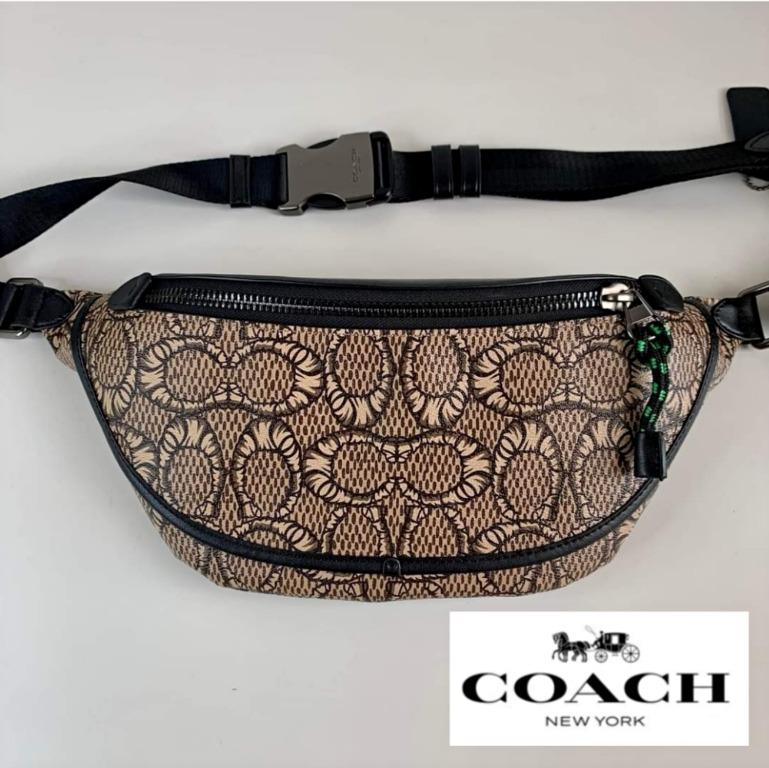 New Coach Original COACH X MICHAEL B. JORDAN LEAGUE BELT BAG IN MUMMIFIED SIGNATURE CANVAS Brown Belt Chest Sling Bag For Men Come With Complete Set Suitable for Gift Luxury Bags