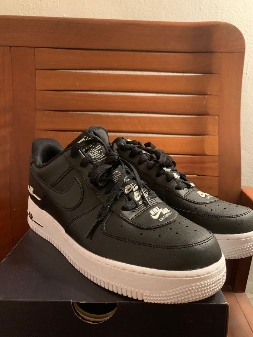 Air force 1 double air black sale
