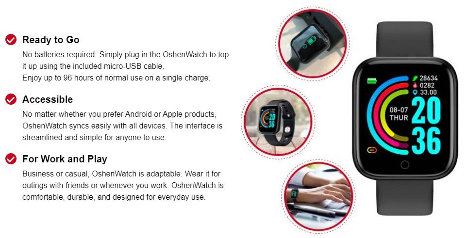 Oshen Watch Best Budget Smart Watch for Unisex
