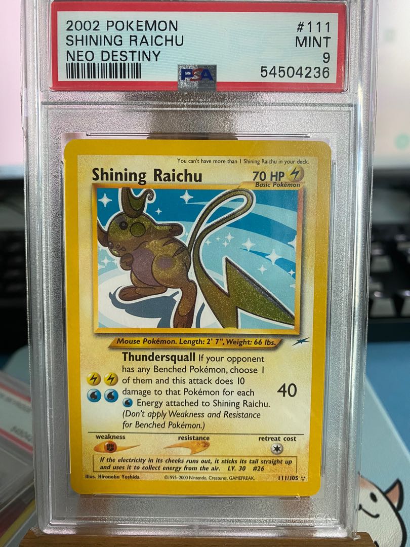 Pokemon Psa 9 Neo Destiny Shining Raichu, Hobbies & Toys, Toys & Games