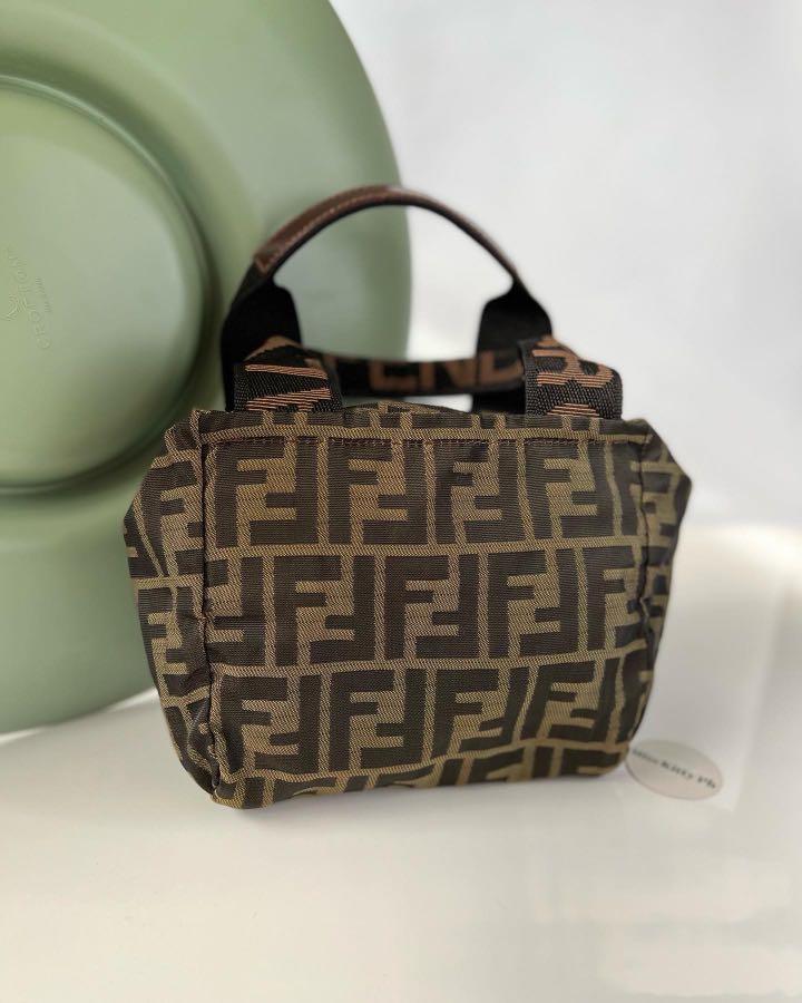 Authentic Vintage FENDI Brown Zucca Jacquard Mini Tote Bag 