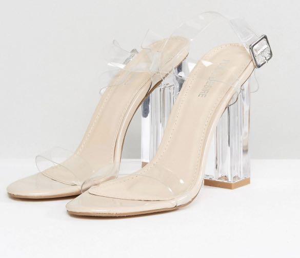 PUBLIC DESIRE CLEAR SANDALS