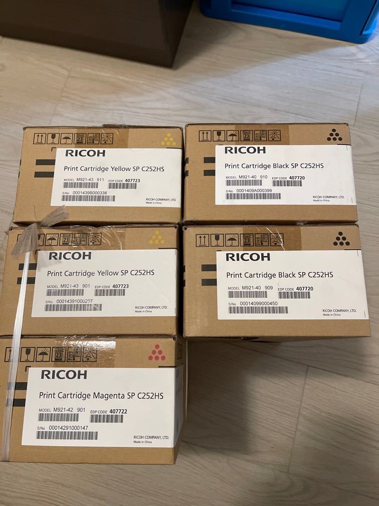 Sp 252 Ricoh Print cartridge SP C252HS / Black ,Yellow ,Magenta, 電腦&科技, 打印機及 ...