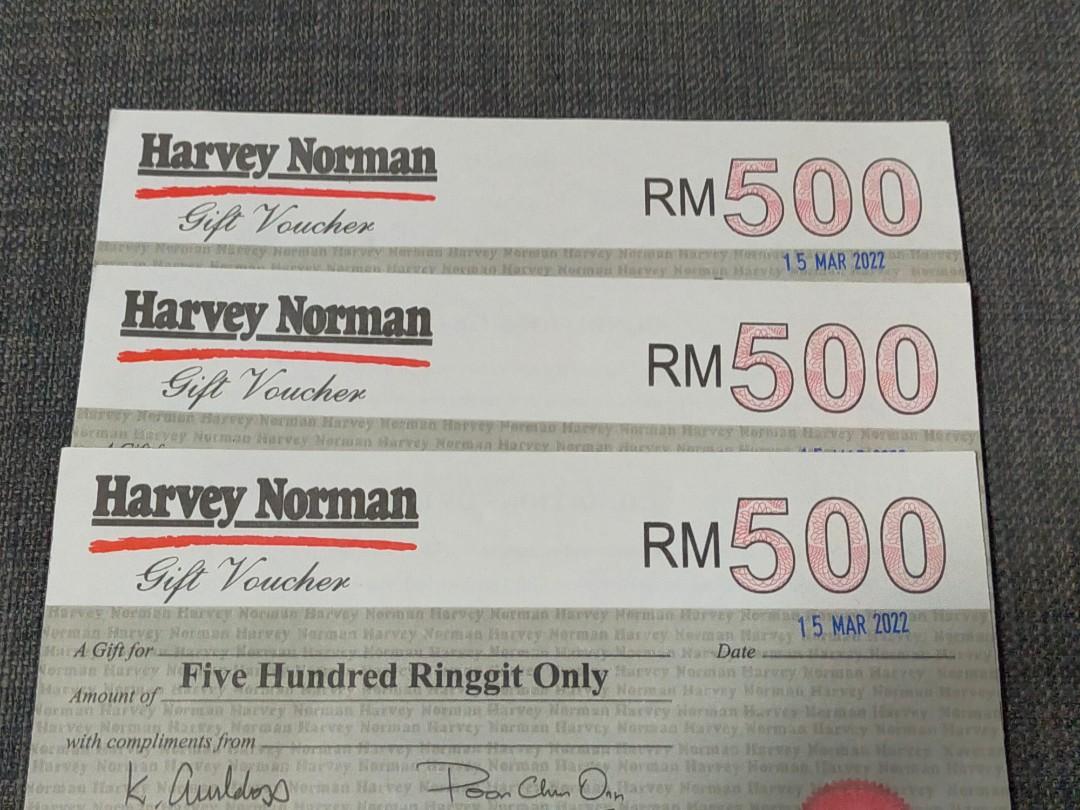 RM 500 Harvey Norman voucher, Tickets & Vouchers, Vouchers on Carousell
