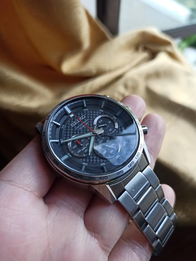 Seiko Black Chronograph SSB355 SSB355P1 Men s Fashion Watches