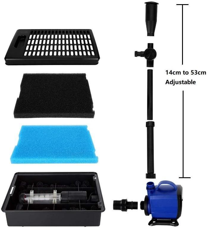 Small Pond Pump with Filter UV Light Pump for Ponds Water Filter for