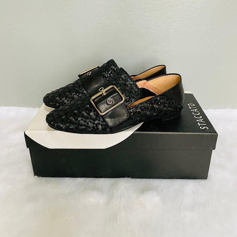 Staccato Black Woven Leather Loafers Shoes, Women's Fashion, Footwear ...