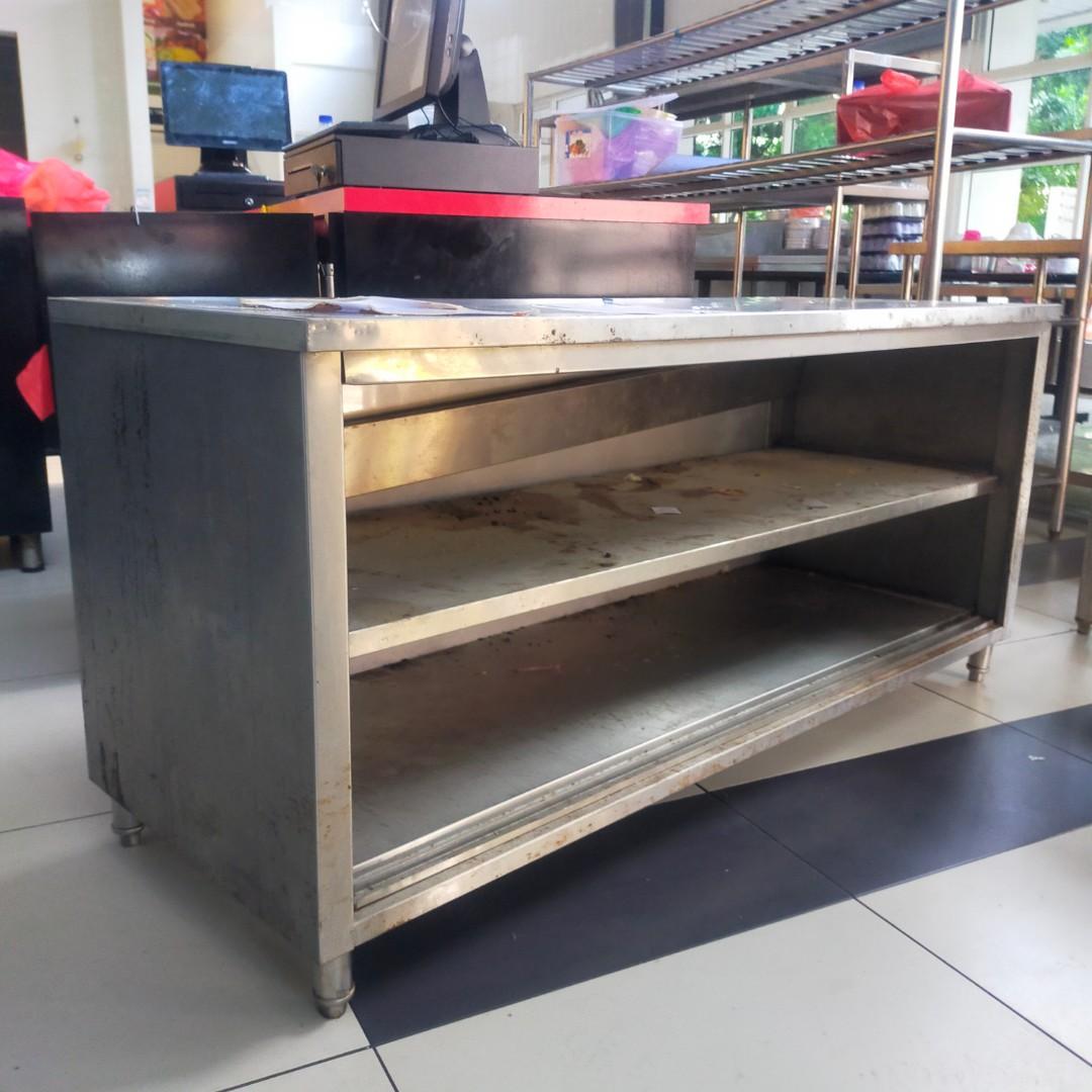 Stainless Steel Display Table Rack & Storage 5ft 2 tier 3 layer