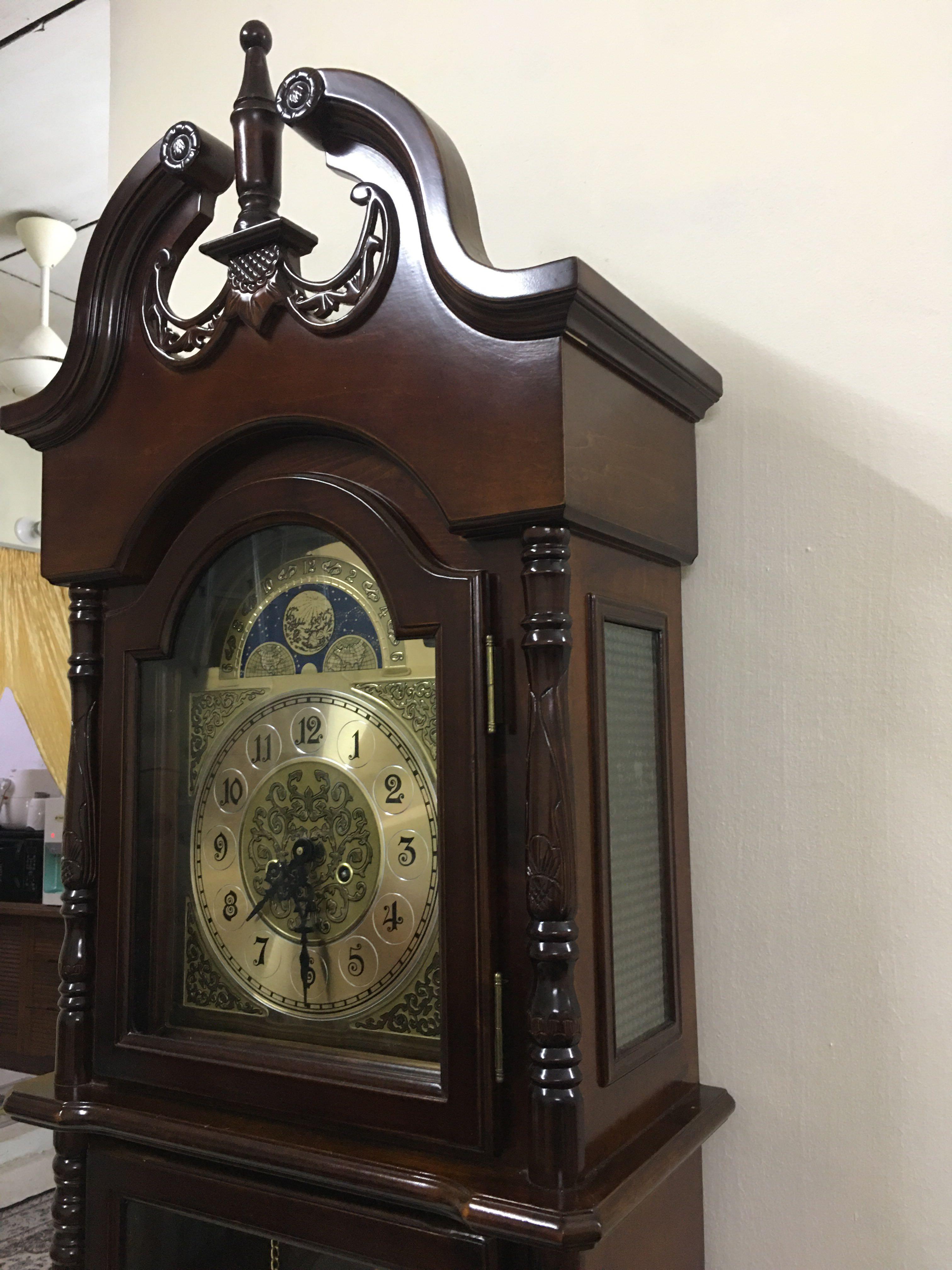 Standing Grandfather Clock, Furniture & Home Living, Home Decor, Clocks on Carousell