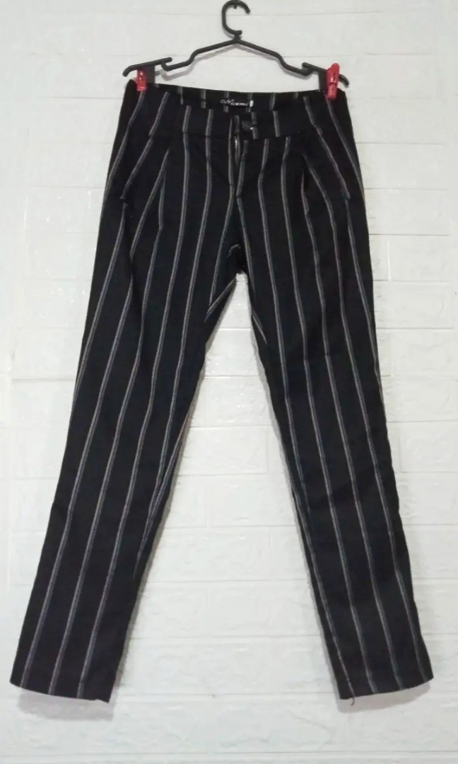 Striped slacks clearance