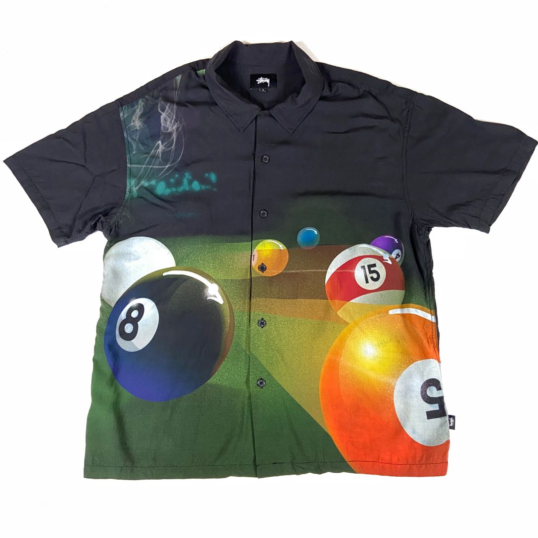 Stussy pool hall shirt, Men's Fashion, Tops & Sets, Tshirts & Polo Shirts on Carousell