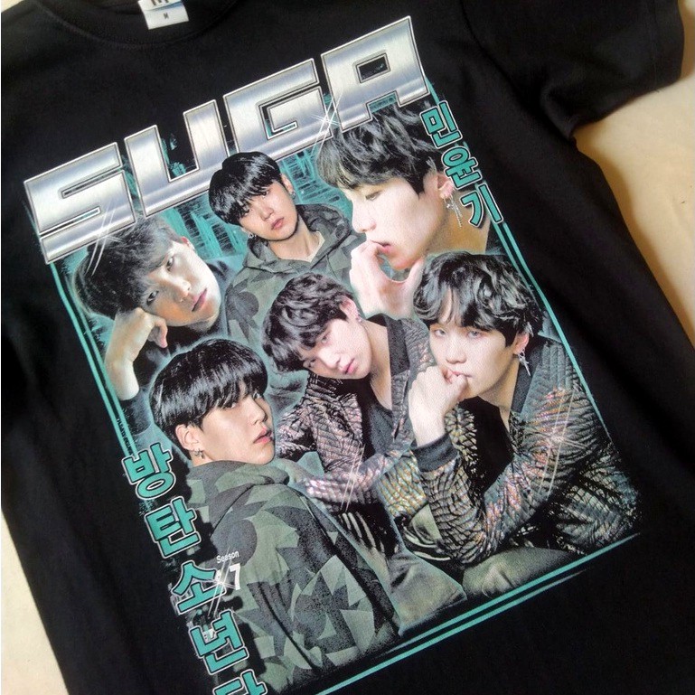 Suga BTS Rap Tee/Kaos K-Pop Idol Rapper BT Suga August D Oversize ...