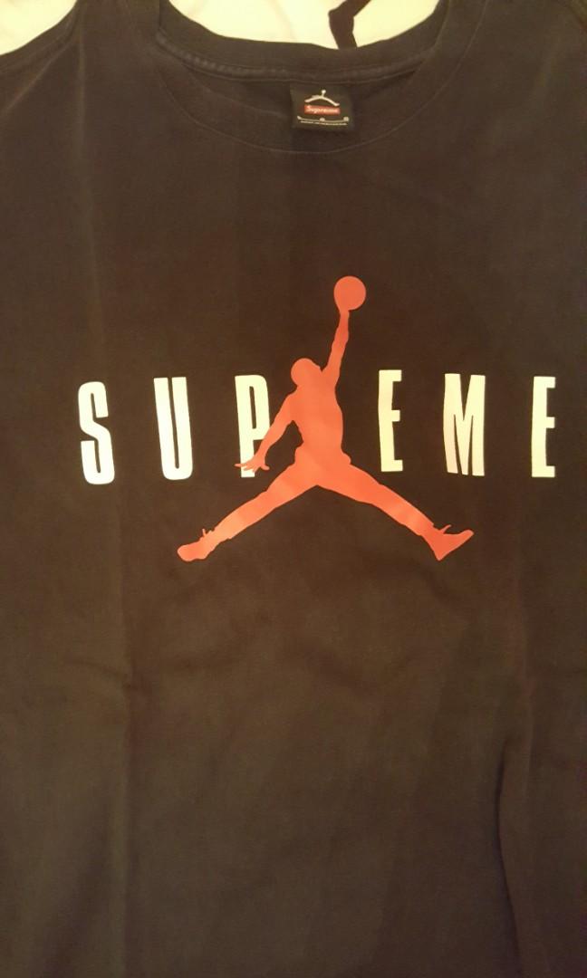 Supreme x jordan tee, 男裝, 上身及套裝, T-shirt、恤衫、有領衫