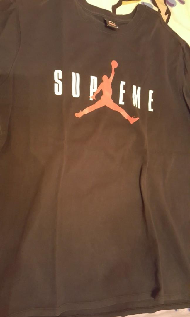 Supreme x jordan tee, 男裝, 上身及套裝, T-shirt、恤衫、有領衫