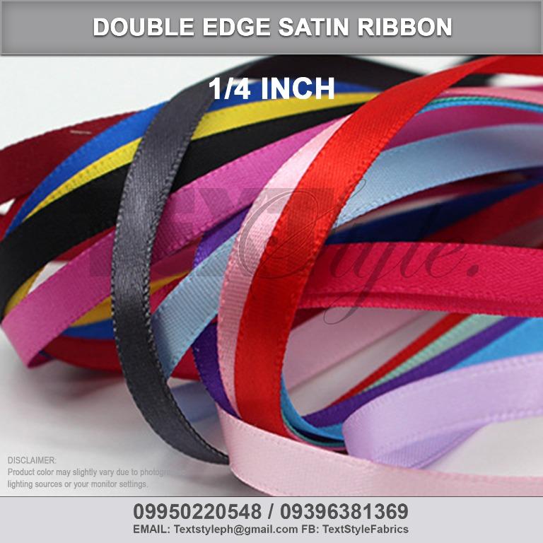 Textstyle Double Edge Satin Ribbon Satin Fabric Ribbon 1/4 Inch 50 Yards  Per Roll (26 Colors)