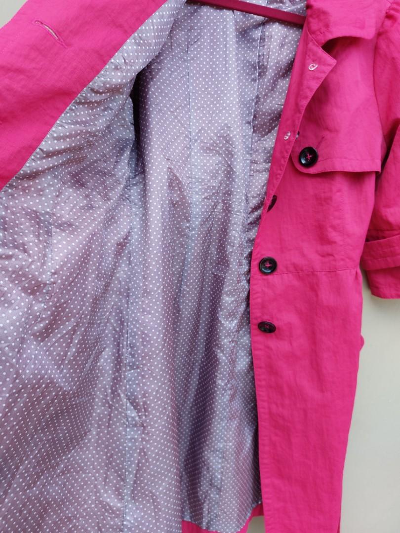 TRENCH COAT DRESS hot pink, Women's Fashion, Coats, Jackets and