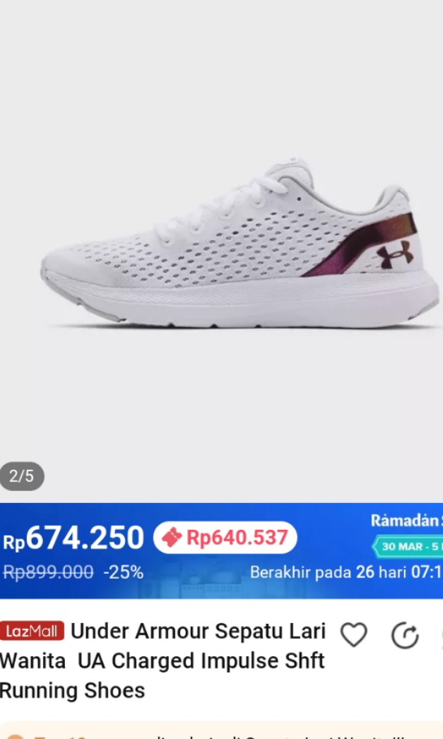 Under armour shoes original, Fesyen Wanita, Sepatu di Carousell