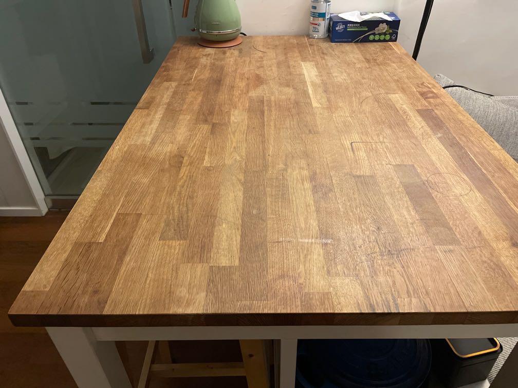 VADHOLMA Kitchen island, offwhite/oak, 傢俬＆家居, 廚具和餐具, 其他廚具和餐具 Carousell