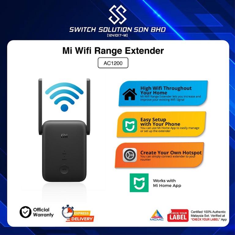 Xiaomi Mi WiFi Range Extender AC1200, Dual Band WiFi, Combined Speed Up  to 1200Mbps, 64MB RAM