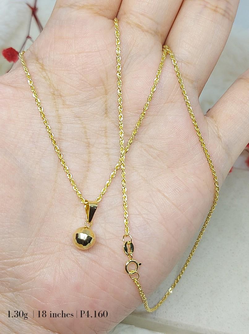 18k Saudi Gold 18 Inches Necklace With Pendant.