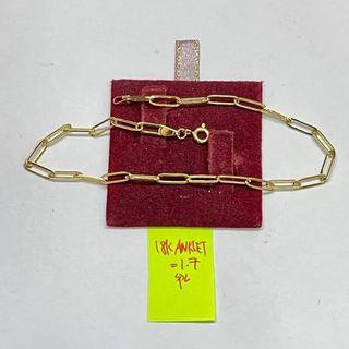 18K Saudi Gold Paper Clip Anklet